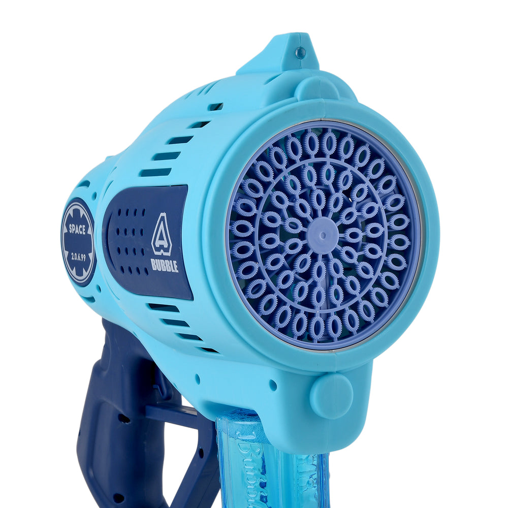 57-Hole Automatic Bubble Blaster - Blue Rechargeable Space Jet Machine with 3.7V Battery & 150ml Solution_8422001_4