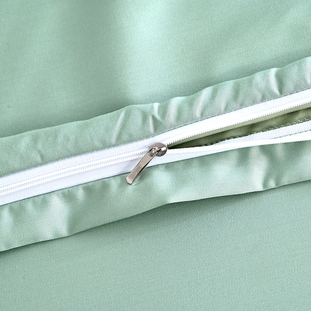 Bliss & Beyond Bamboo Fabric Patterned Sheet (Size 200x1 cm) - Sage Green_8429080_4