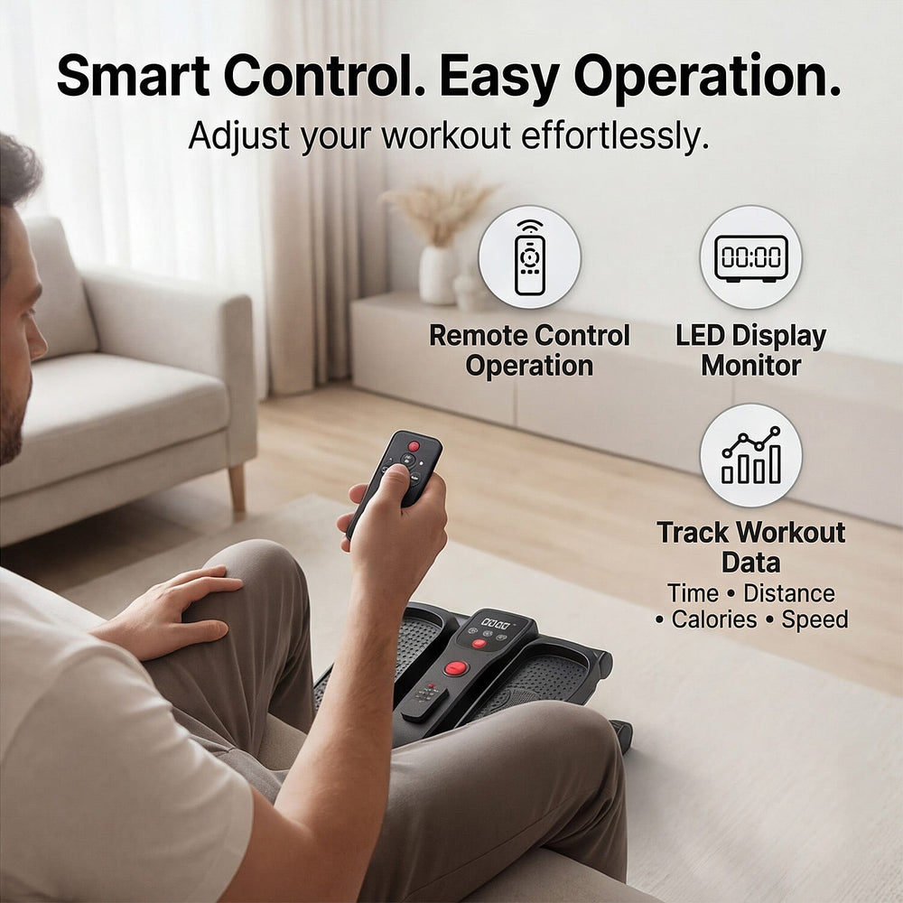 Bliss - Beyond Electric Mini Elliptical Trainer - 12-Speed Adjustable Leg Exerciser with Remote Control