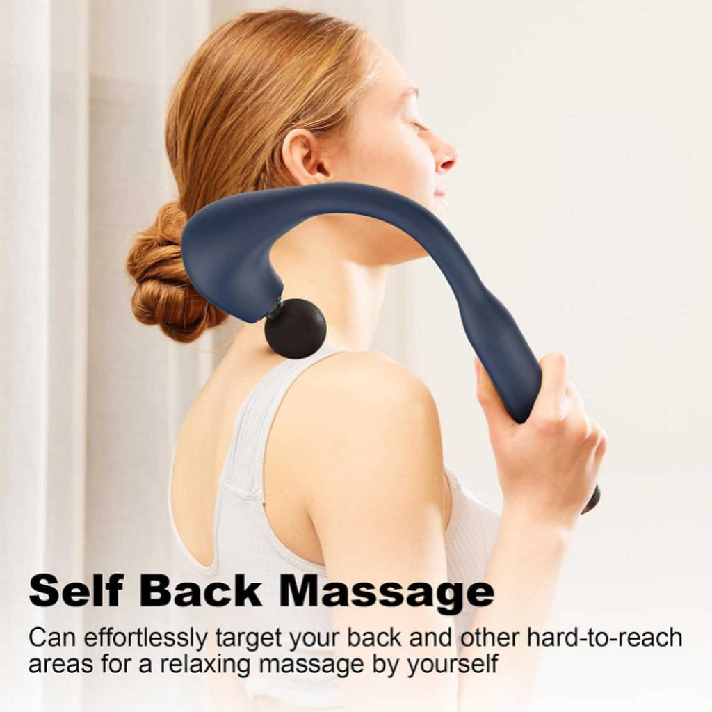 Electric Fascia Massager Body Relaxation Trigger Point Massage Device with 5 Interchangeable Heads - Grey