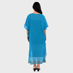 & Maisi Cotton Embroidery Kaftan (Size - One Size) - Blue_8430990_2