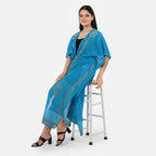 & Maisi Cotton Embroidery Kaftan (Size - One Size) - Blue_8430990_3