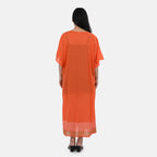 & Maisi Cotton Embroidery Kaftan (Size - One Size) - Orange_8430991_2
