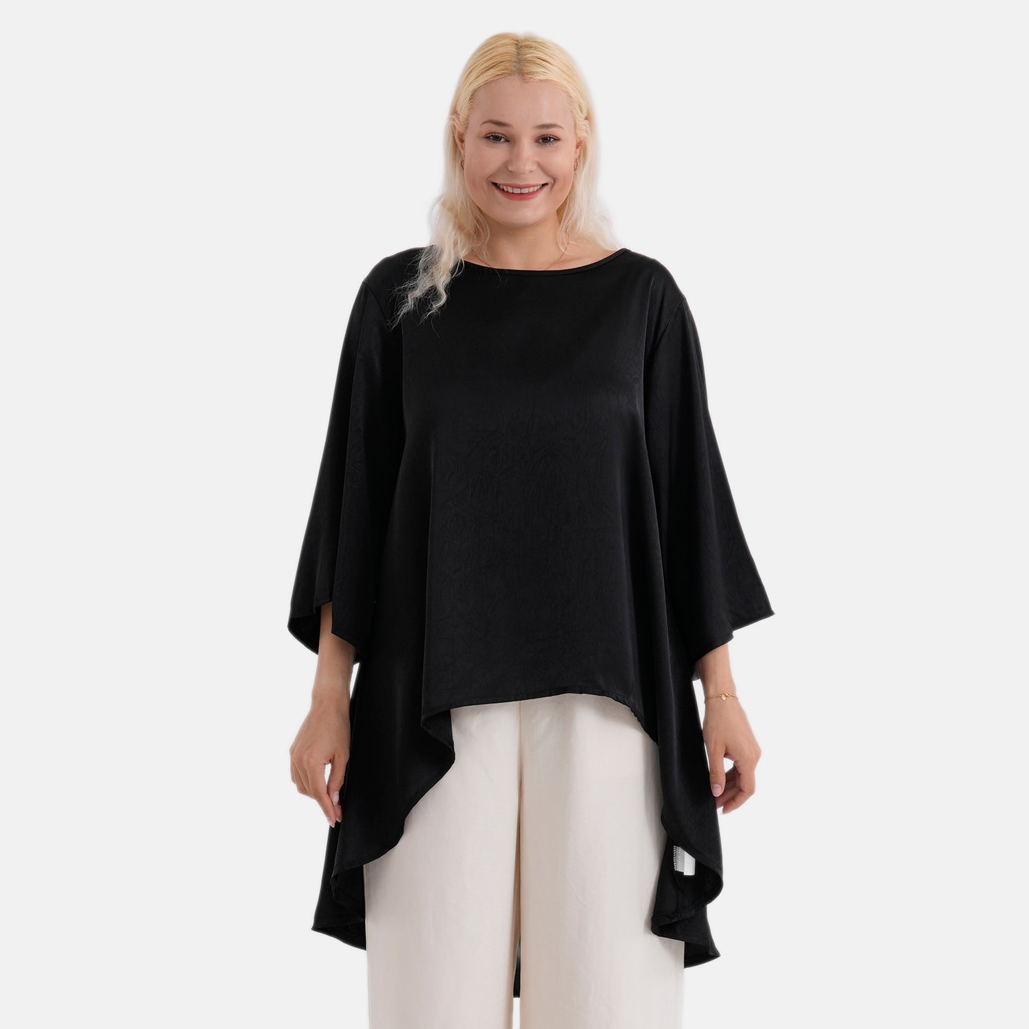 La Marey Limited Collection Asymmetric Edge Top (Size - L/XL, Fit 16 to 22) - Black_8432095_4