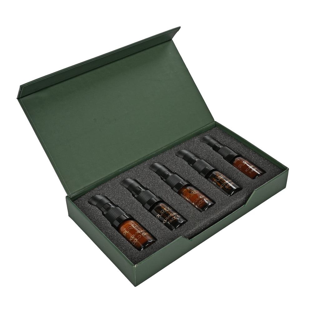 Pure Glo Discovery Set Of 5 Kumkumadi Gift Face Cream, Cold Cream, Night Gel, Body Oil - Face Oil - 5ml Each