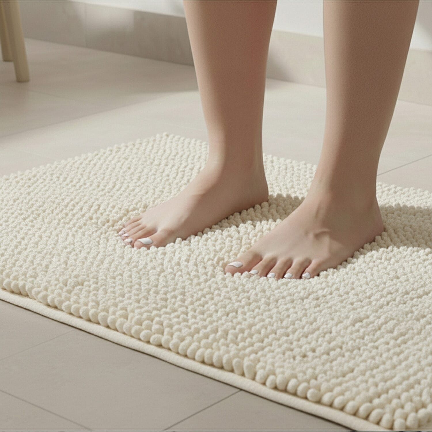 Ultra-Absorbent Noodle Bathmat (60 x 40 cm) - Beige