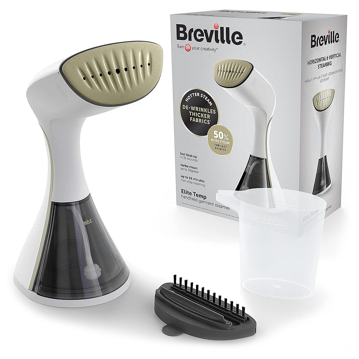 Breville EliteTEMP Handheld Garment Steamer - White
