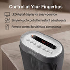DeLonghi 2KW Capsule Twist Ceramic Heater - 2000W Remote Controlled LED Display 24 hour Timer - 29.4 cm height, 22.4 cm width, 14.2 cm depth, 1.9 kg