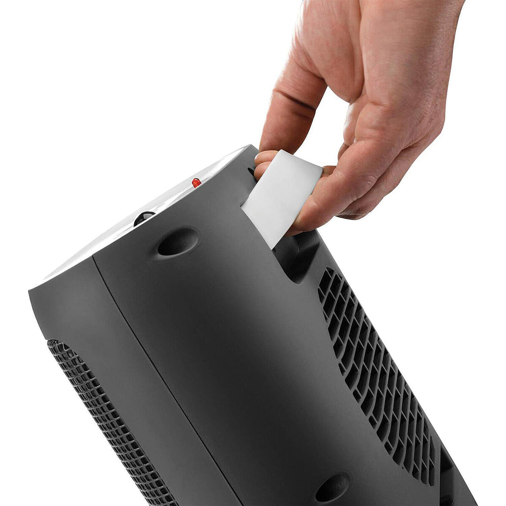 DeLonghi 2KW Capsule Twist Ceramic Heater - 2000W Remote Controlled LED Display 24 hour Timer - 29.4 cm height, 22.4 cm width, 14.2 cm depth, 1.9 kg