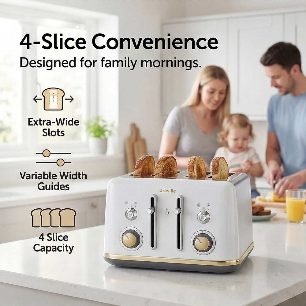 BREVILLE Mostra 4-Slice Toaster - White