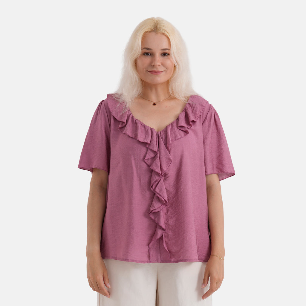 & Maisi Patterned Blouse (Size - Small) - Purple_8439707