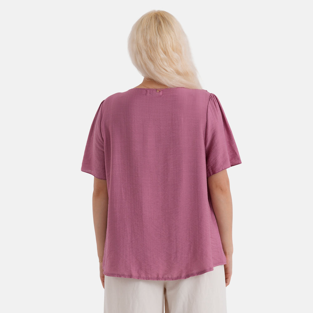 & Maisi Patterned Blouse (Size - Small) - Purple_8439707_2