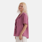 & Maisi Patterned Blouse (Size - Small) - Purple_8439707_3