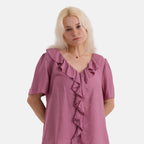 & Maisi Patterned Blouse (Size - Small) - Purple_8439707_4