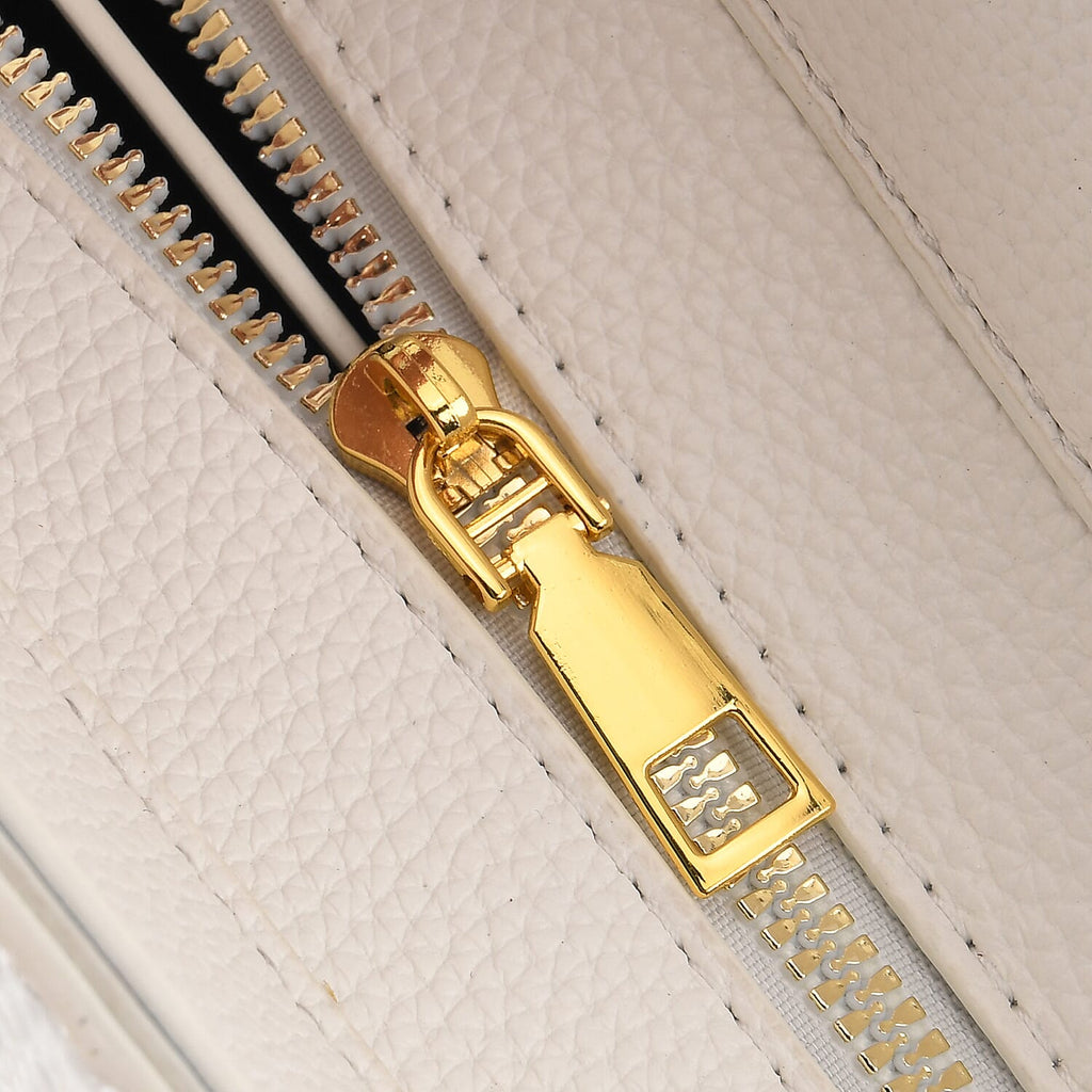 Designer-Inspired Structured Handbag with Crossbody Strap - White_8447513_6