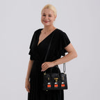 Designer-Inspired Structured Handbag with Crossbody Strap - Black_8447533_2