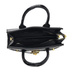 Designer-Inspired Structured Handbag with Crossbody Strap - Black_8447533_5