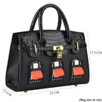 Designer-Inspired Structured Handbag with Crossbody Strap - Black_8447533_7