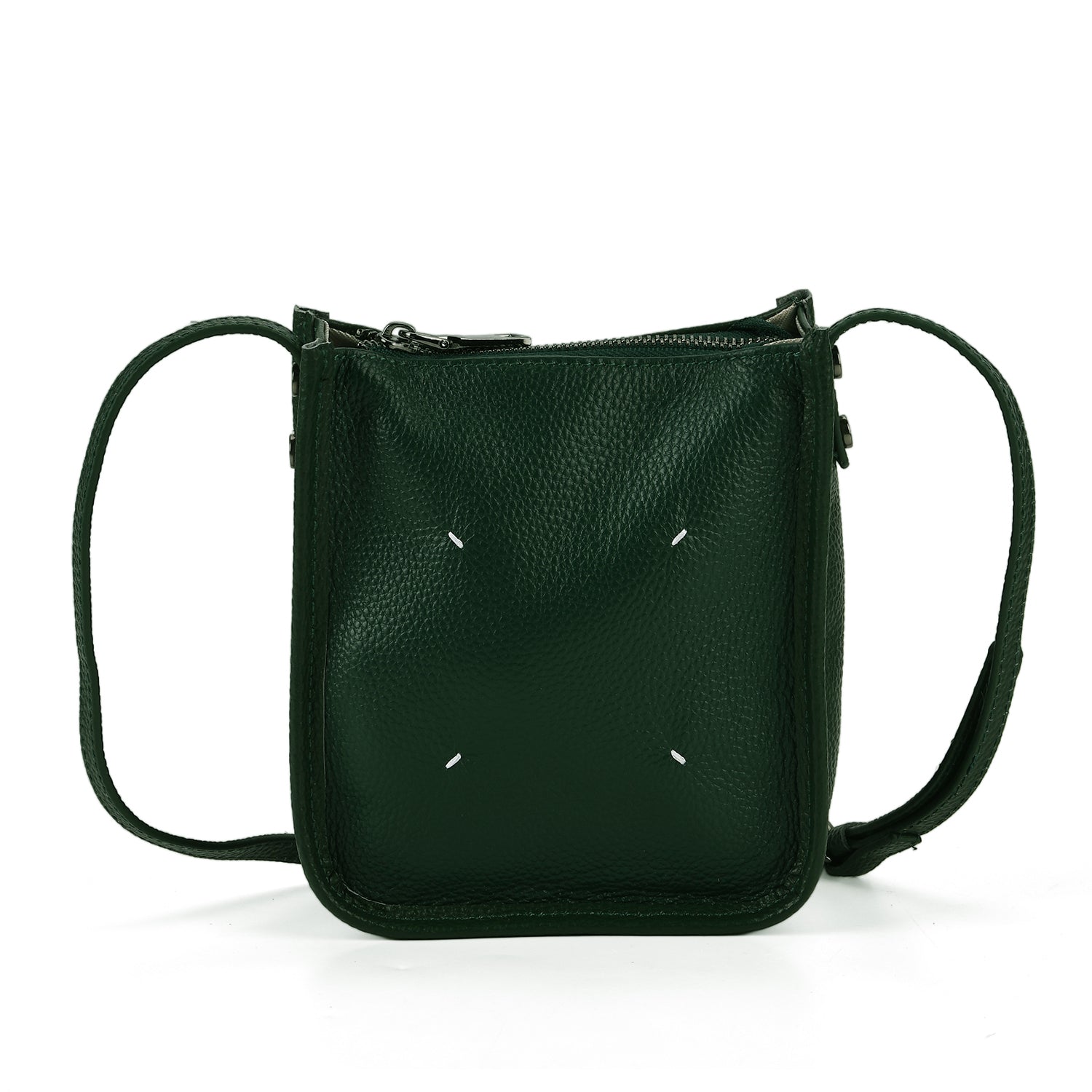 Genuine Leather Crossbody Bag - Green_8448125