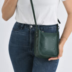 Genuine Leather Crossbody Bag - Green_8448125_3