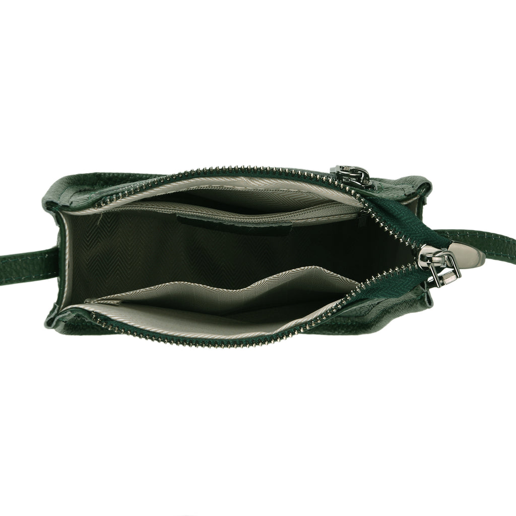 Genuine Leather Crossbody Bag - Green_8448125_5