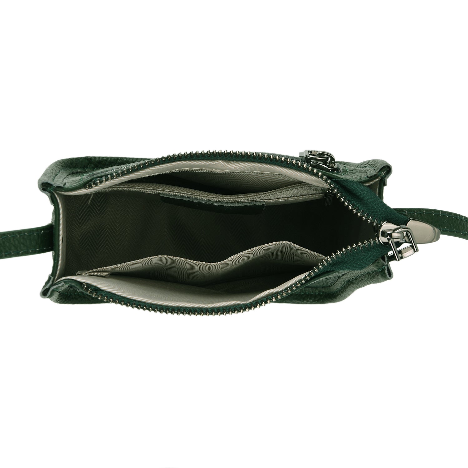 Genuine Leather Crossbody Bag - Green_8448125_5