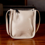 Genuine Leather Crossbody Bag - Apricot_8448126_1