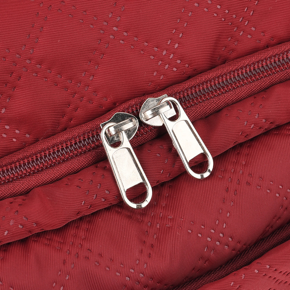 Designer Inspired-  3 Pcs Quilted Travel Bag Set - Burgundy_8465882_8