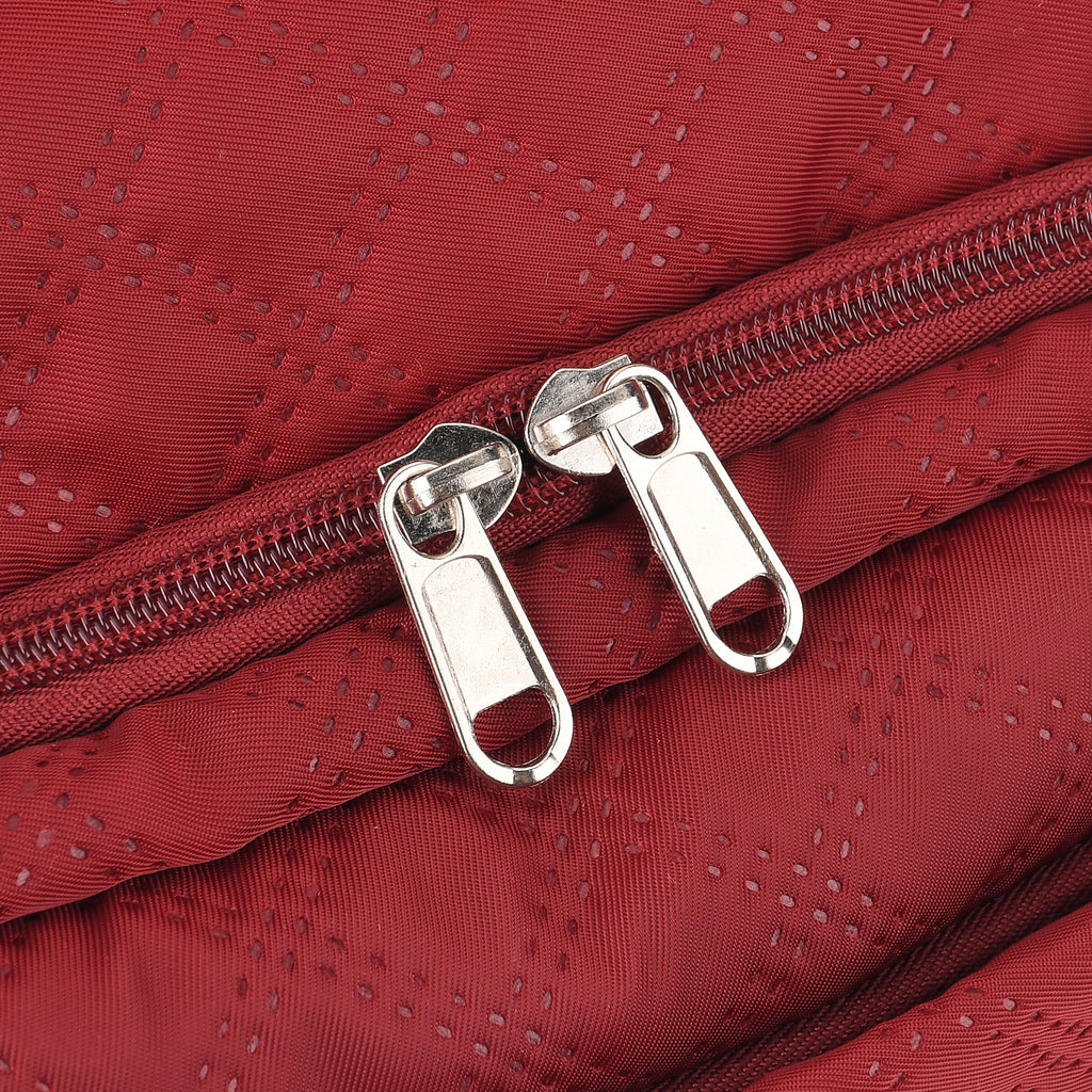 Designer Inspired-  3 Pcs Quilted Travel Bag Set - Burgundy_8465882_8