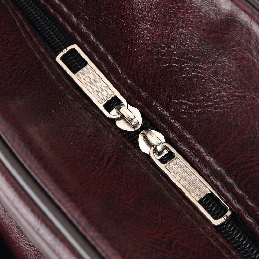 Quilted Weekender Travel Style Duffle Bag with Shoulder Strap - Burgundy_8465929_7