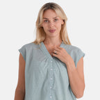 & Maisi Cotton Solid Blouse (Size - Small) - Olive Green_8466084_4