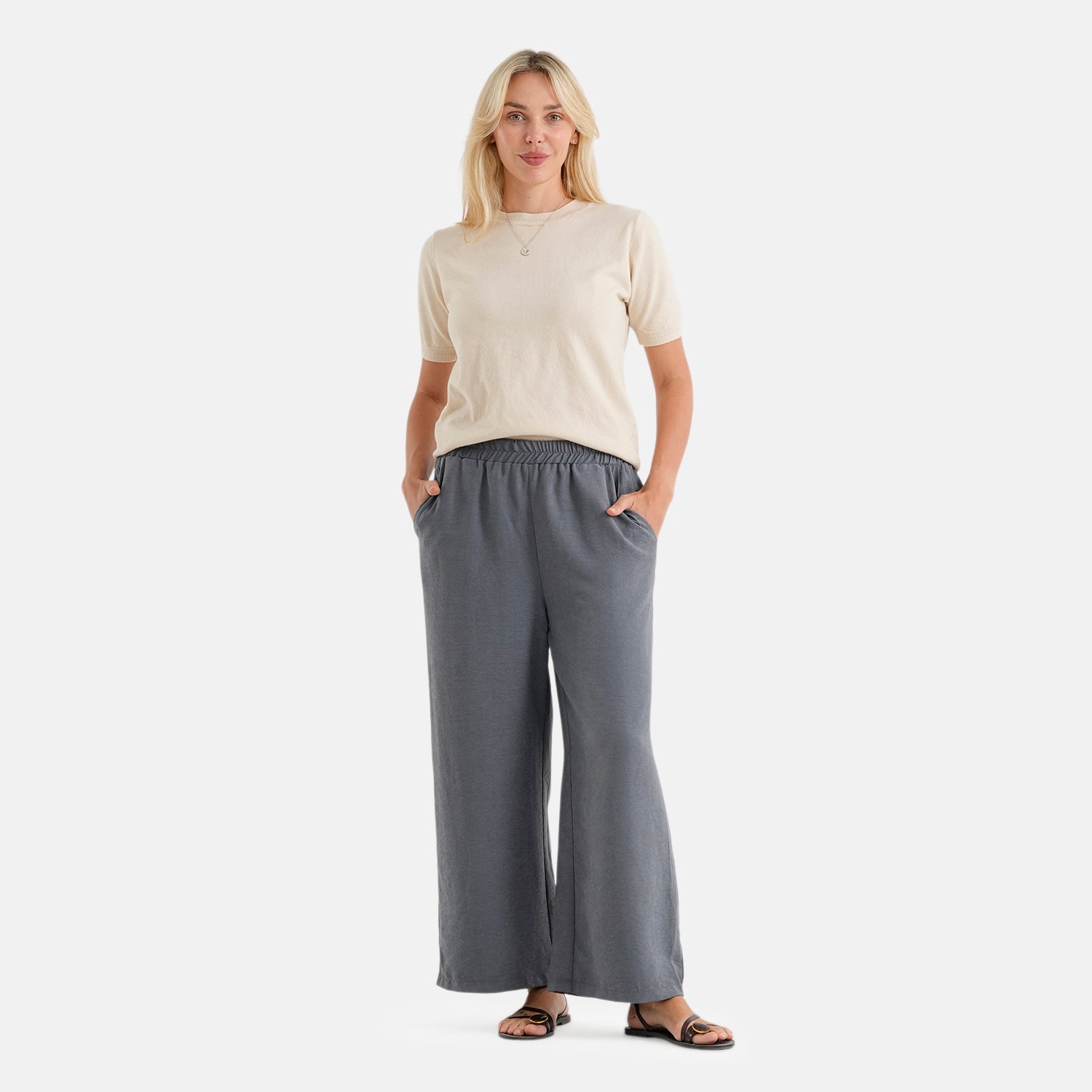 & Maisi Patterned Jean and Pant/Trouser (Size - Large) - Khaki_8477213