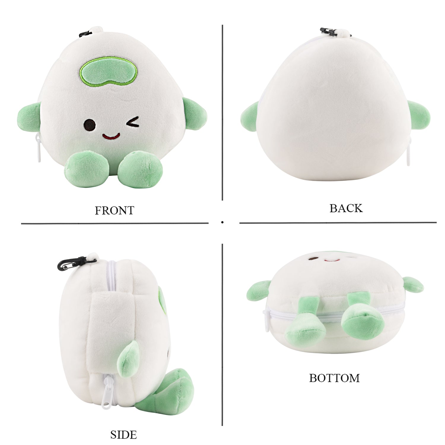 Patterned Pillow (Size 14x1 cm) - Green & White_8477240_4