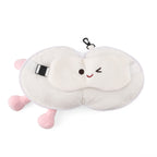 2 in 1 Kawaii Winking Round Character Cushion with Eye Shade & Adjustable Straps (20x20cm) - Pink & White_8477249_3