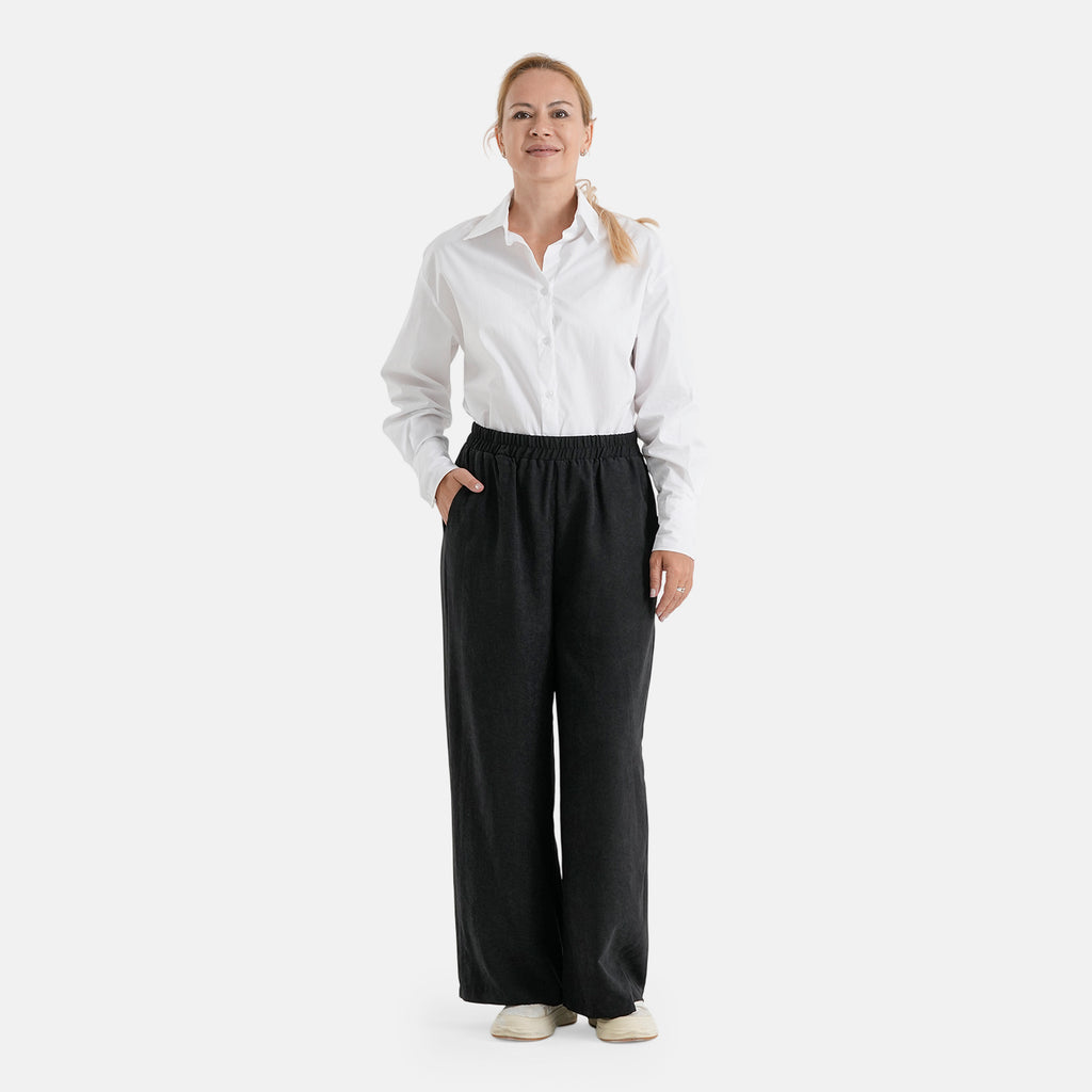 & Maisi Solid Jean and Pant/Trouser (Size - Large) - Black & Black_8477496