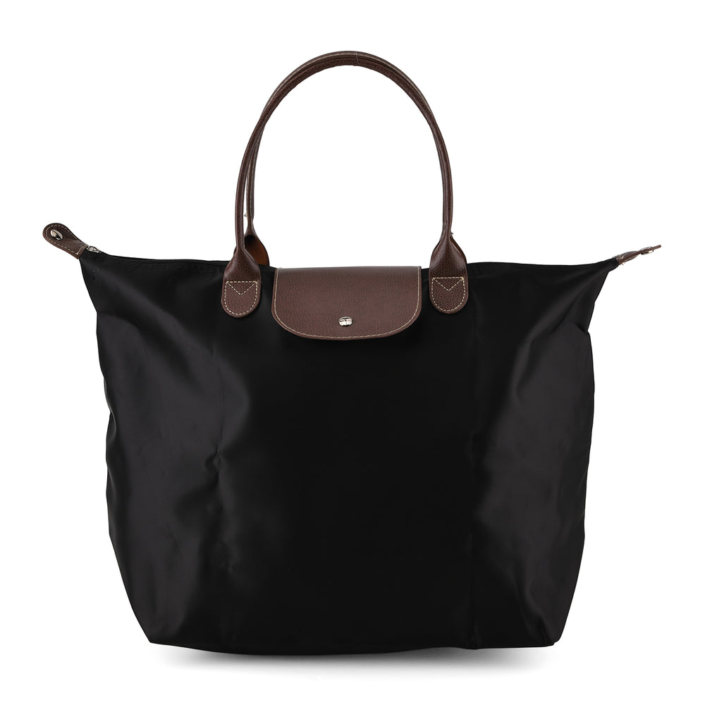 Styled By Nylon Patterned Tote Bag (Size 55x36x18 cm) - Black_8477791