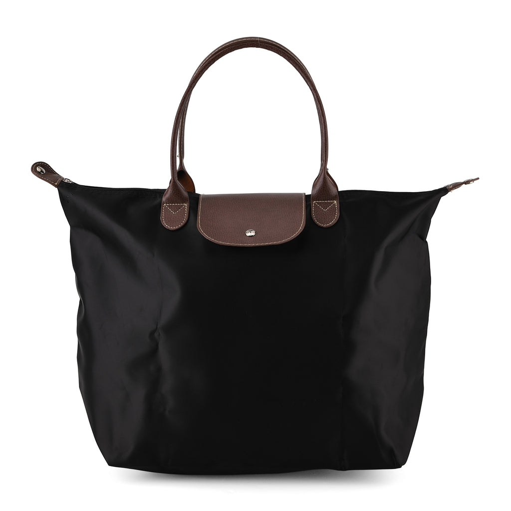 Styled By Nylon Patterned Tote Bag (Size 55x36x18 cm) - Black_8477791