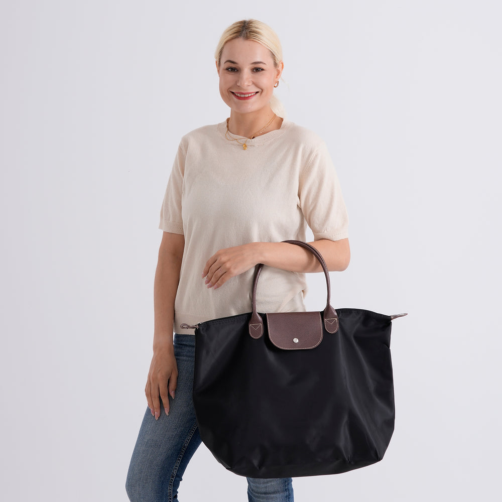 Styled By Nylon Patterned Tote Bag (Size 55x36x18 cm) - Black_8477791_2