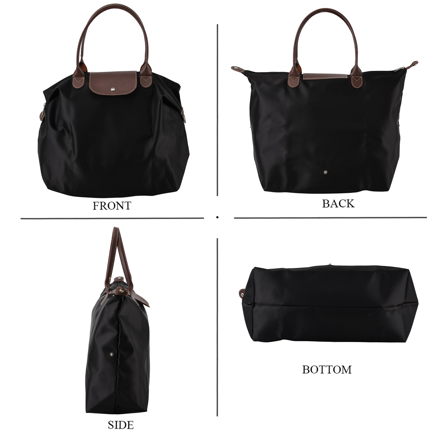 Styled By Nylon Patterned Tote Bag (Size 55x36x18 cm) - Black_8477791_4
