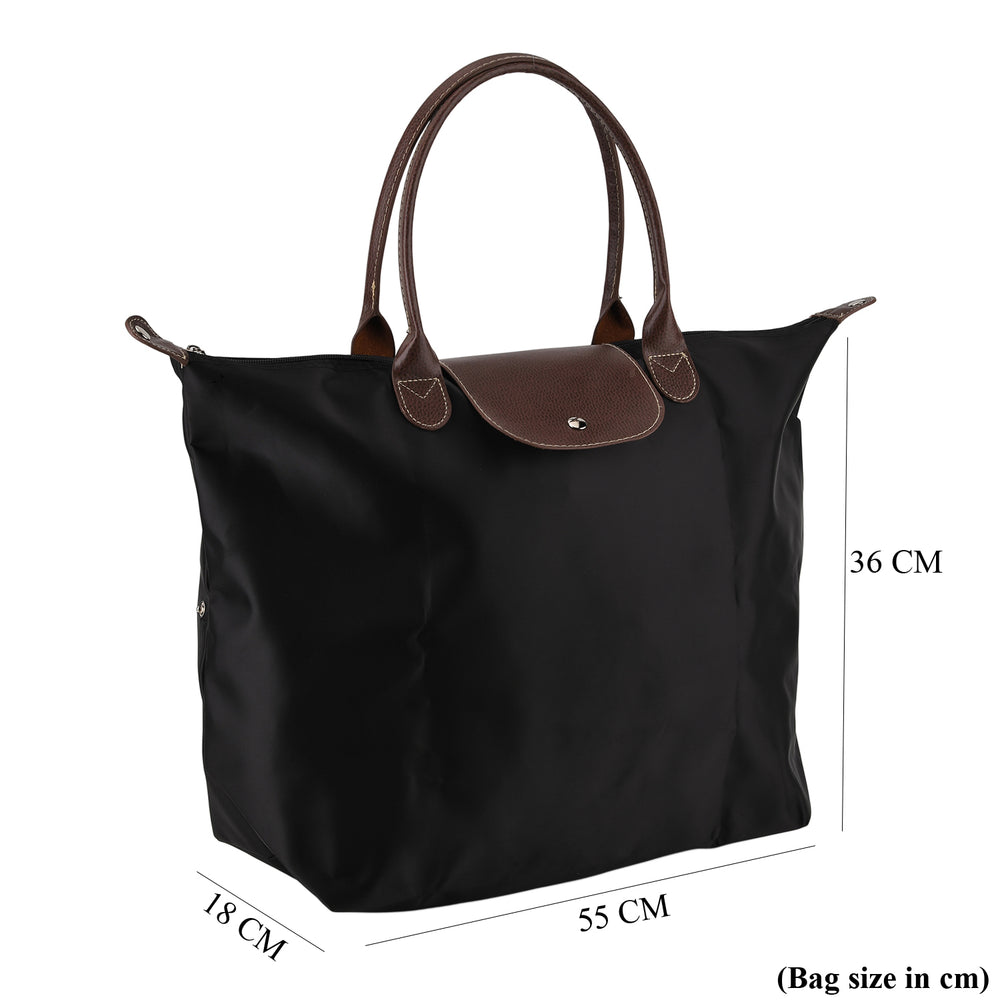 Styled By Nylon Patterned Tote Bag (Size 55x36x18 cm) - Black_8477791_7