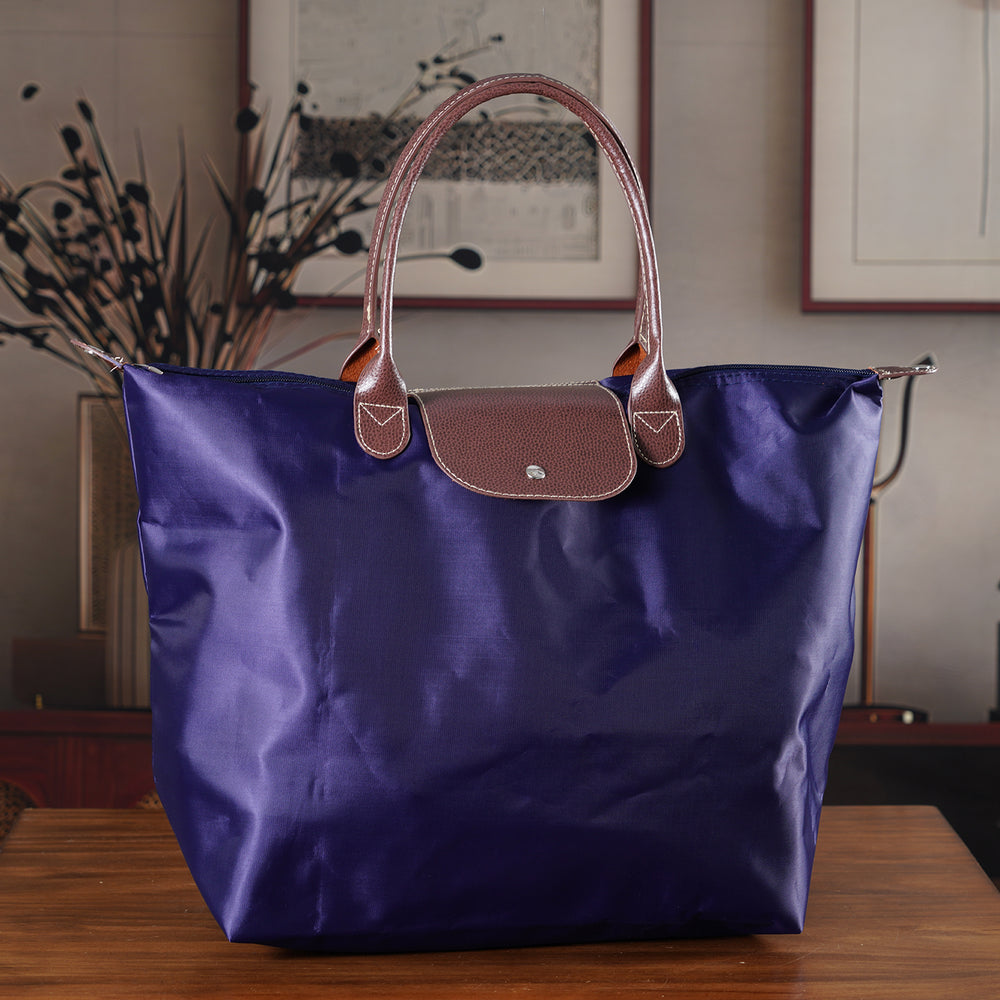 Styled By Nylon Patterned Tote Bag (Size 55x36x18 cm) - Navy_8477793_1