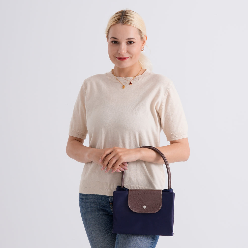 Styled By Nylon Patterned Tote Bag (Size 55x36x18 cm) - Navy_8477793_3