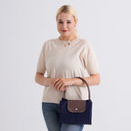Styled By Nylon Patterned Tote Bag (Size 55x36x18 cm) - Navy_8477793_3