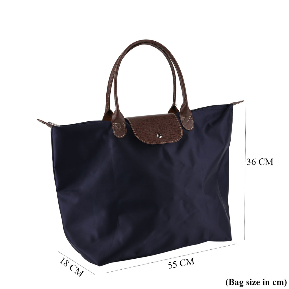Styled By Nylon Patterned Tote Bag (Size 55x36x18 cm) - Navy_8477793_7