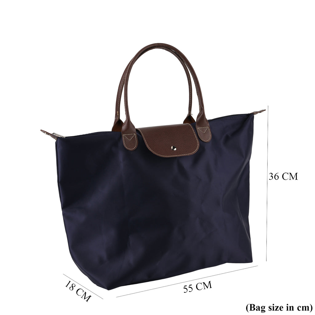 Styled By Nylon Patterned Tote Bag (Size 55x36x18 cm) - Navy_8477793_7