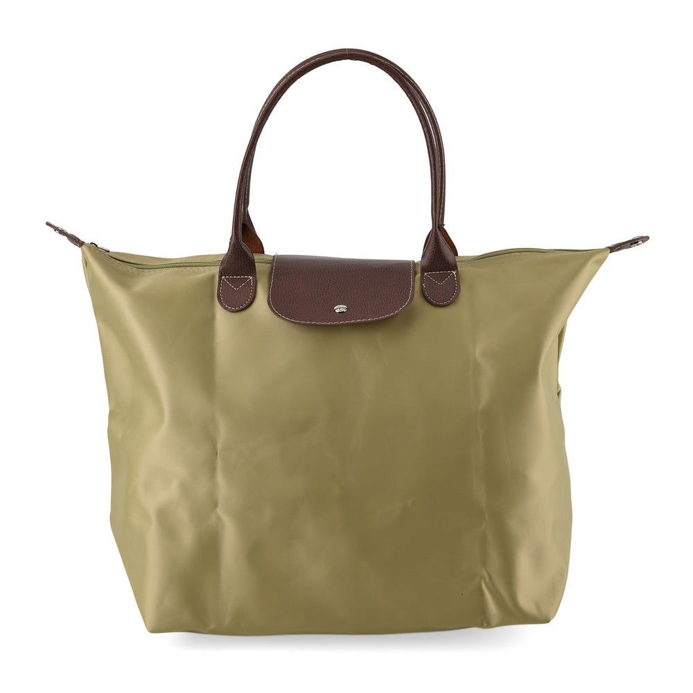 Styled By Nylon Patterned Tote Bag (Size 55x36x18 cm) - Olive_8477794