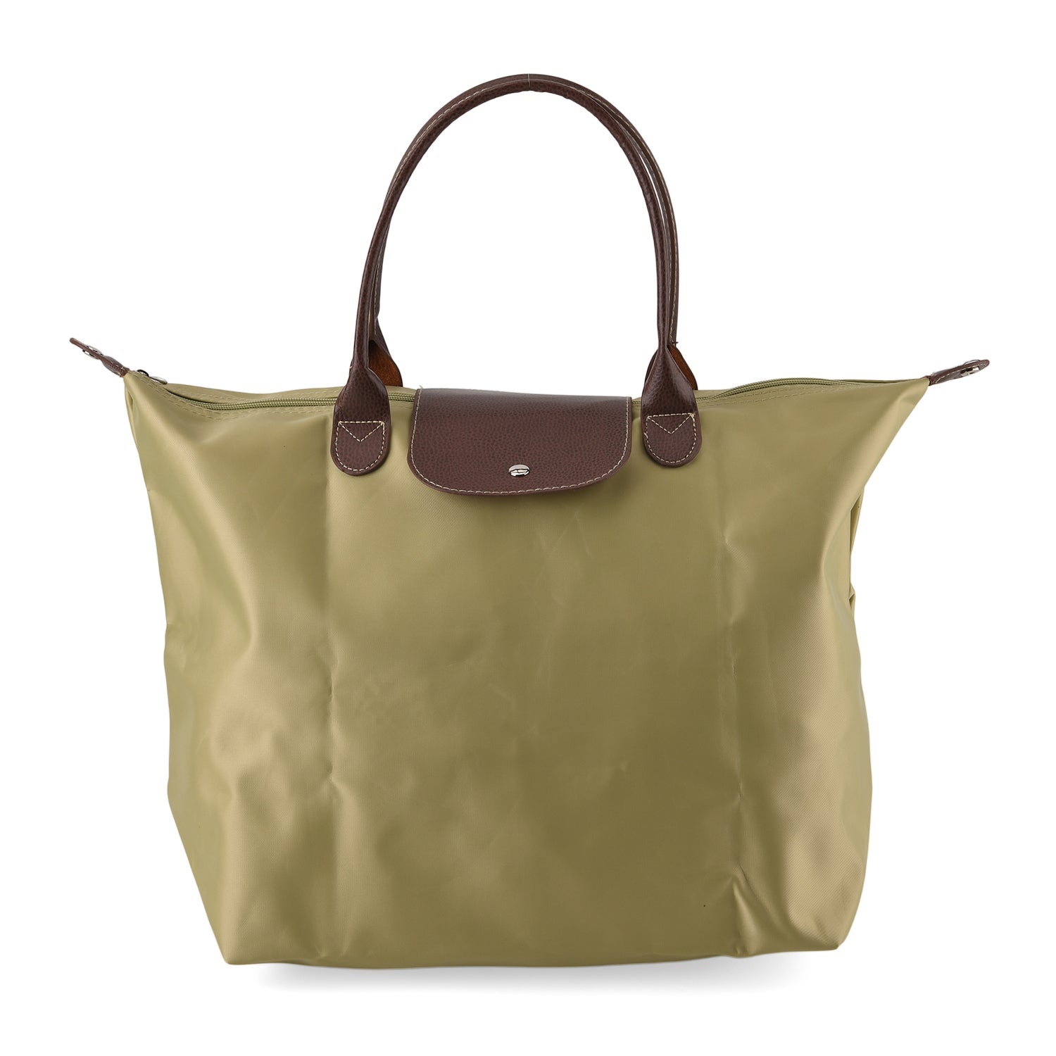 Styled By Nylon Patterned Tote Bag (Size 55x36x18 cm) - Olive_8477794