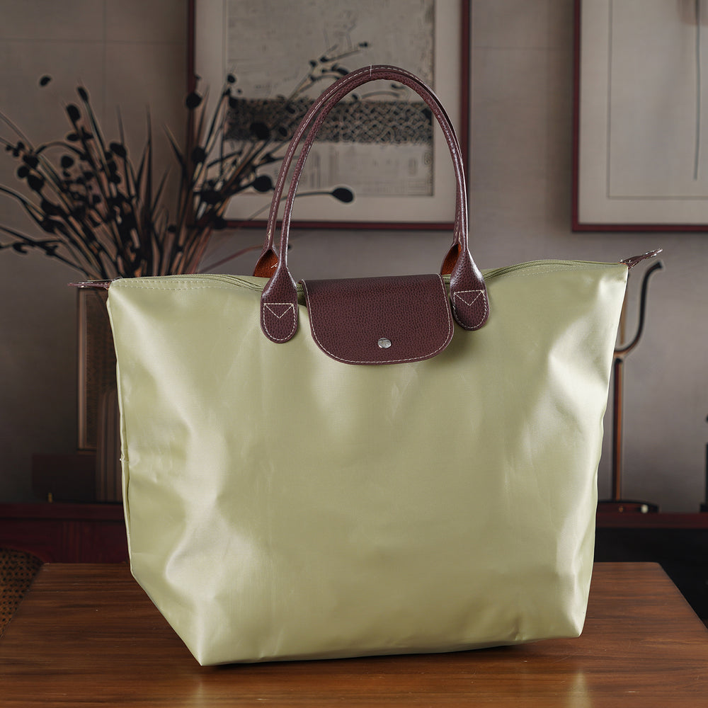 Styled By Nylon Patterned Tote Bag (Size 55x36x18 cm) - Olive_8477794_1