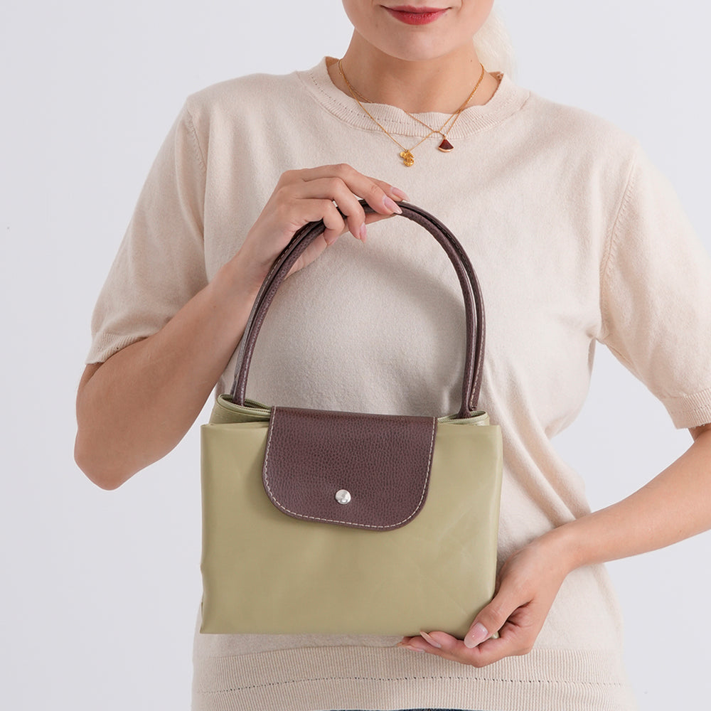 Styled By Nylon Patterned Tote Bag (Size 55x36x18 cm) - Olive_8477794_3