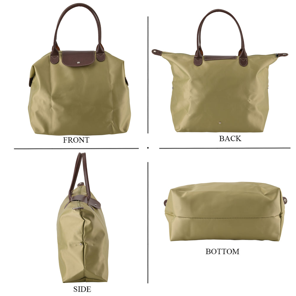 Styled By Nylon Patterned Tote Bag (Size 55x36x18 cm) - Olive_8477794_4